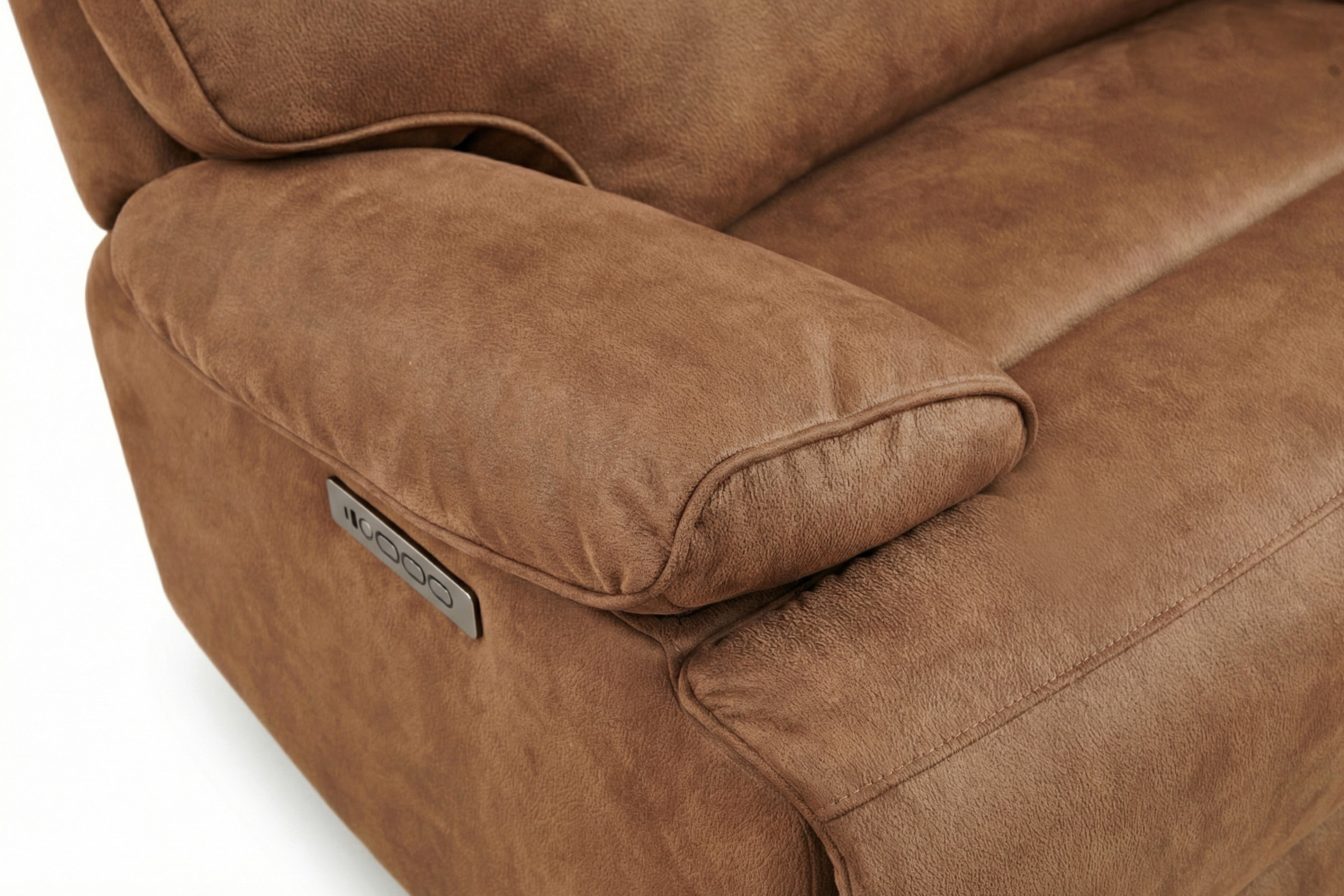MaxView Media Mocha 6-Piece Power Reclining Sectional with Immersive Sound System