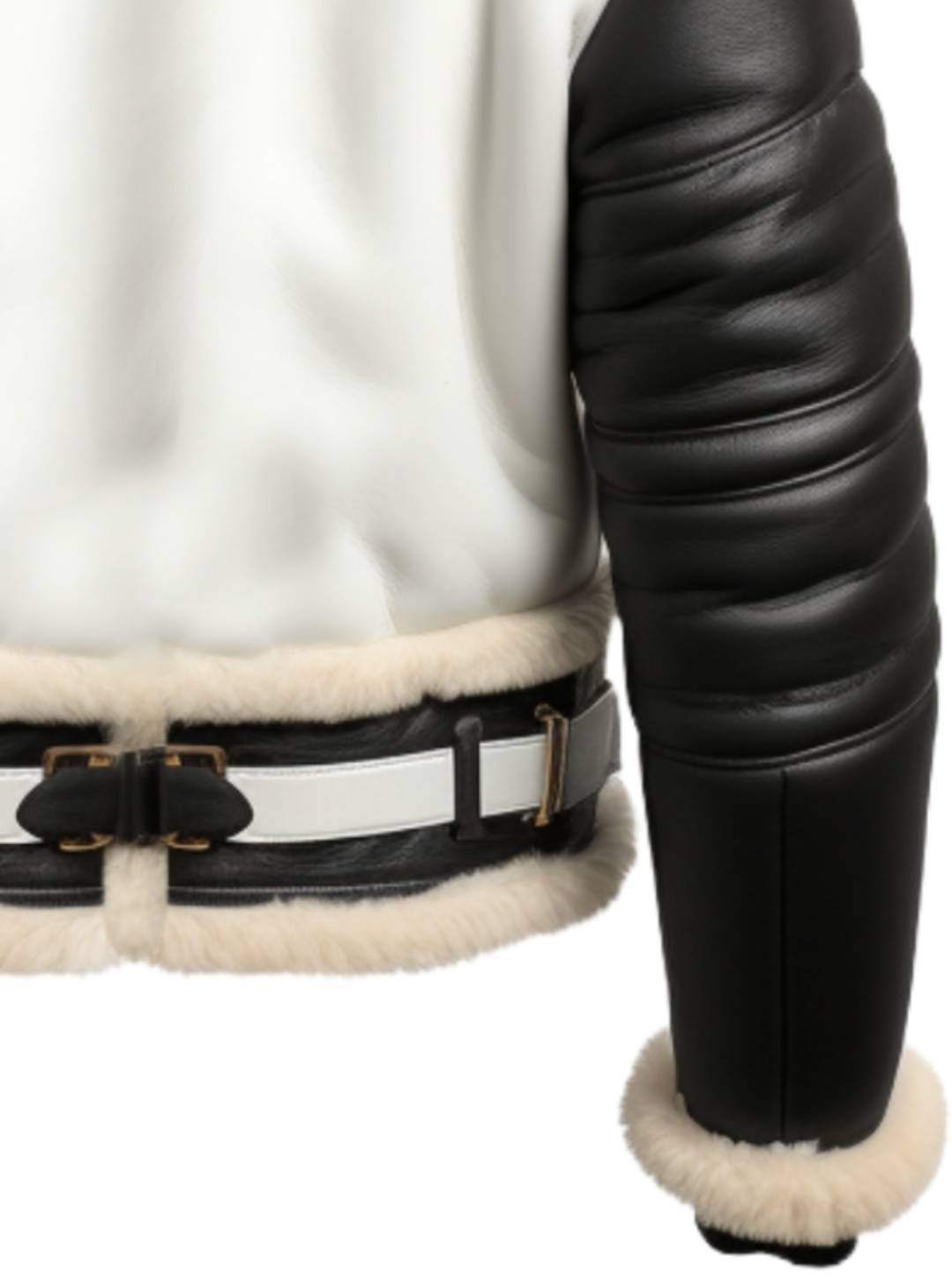 Men’s Aviator B3 Bomber Leather Jacket – Black & White