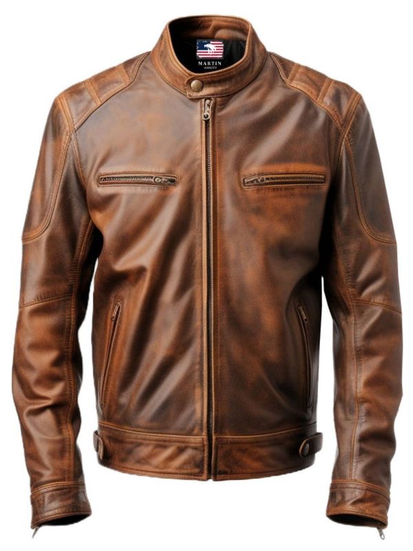 Men’s Brown Distressed Leather Jacket – Daniel Brown Leather Jacket