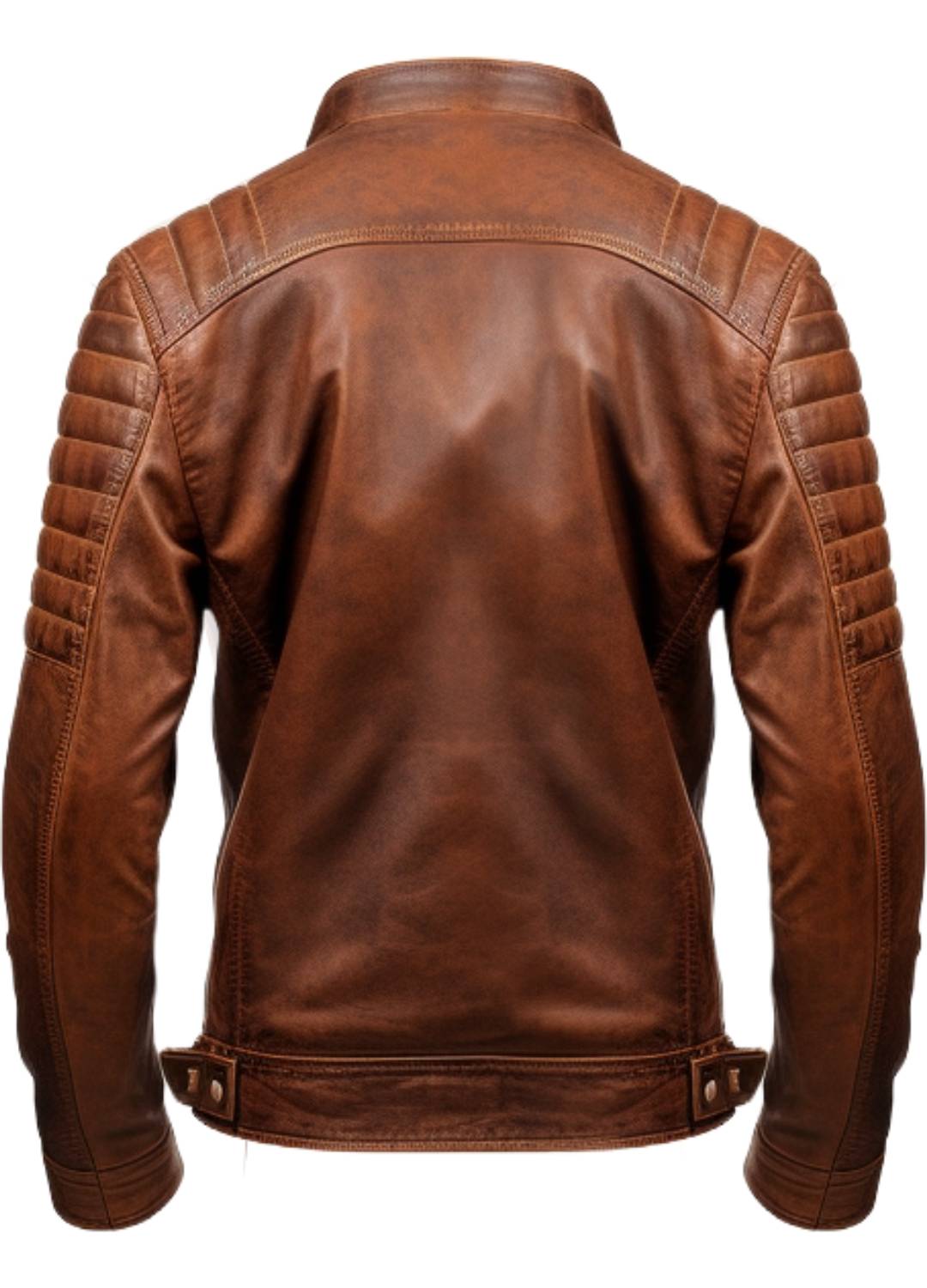 Men’s Brown Leather Biker Jacket – Genuine Leather Jacket