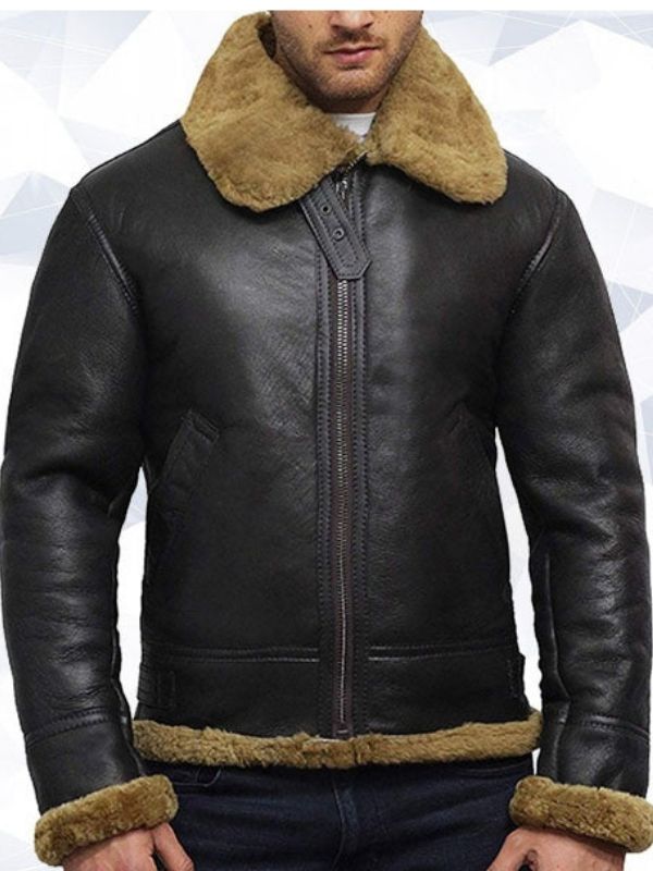 Men’s Aviator B3 World War II Real Shearling Sheepskin Flying Jacket