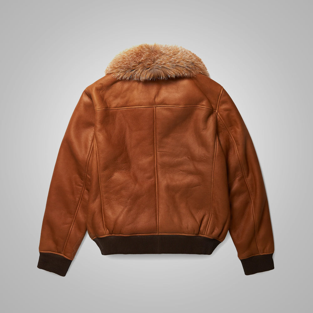 Men’s B3 Brown Flying Aviator Shearling Bomber Jacket