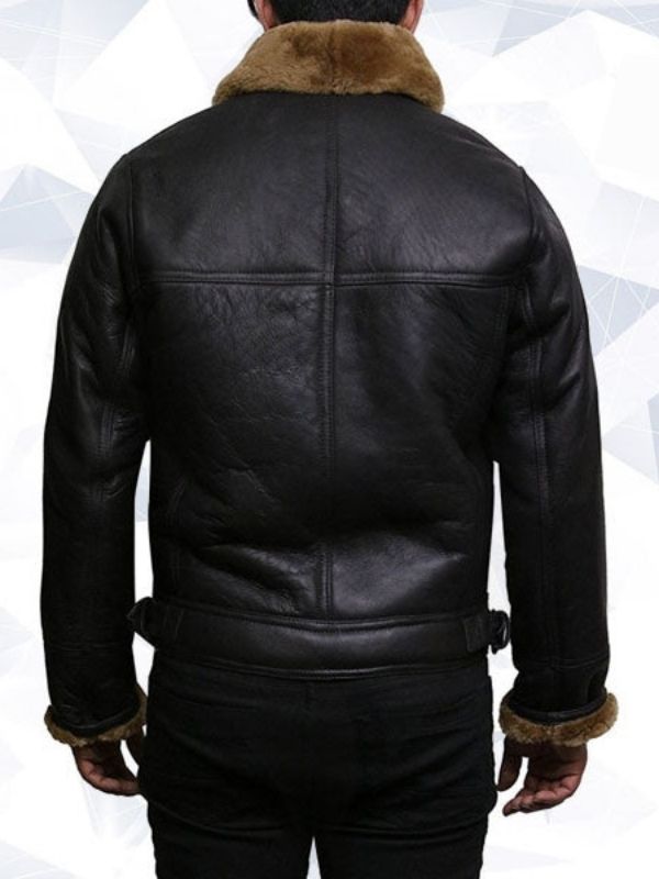 Mens Black Shearling Sheepskin JacketMen’s Black Shearling Sheepskin Jacket