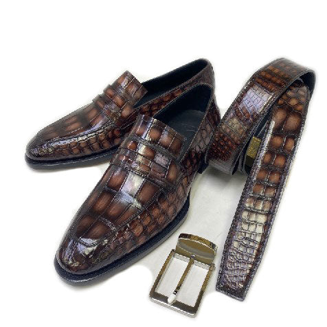 Maurice Custom Made Mirage Alligator Loafer - Brown