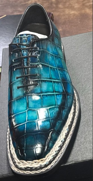Maurice Montreal Custom Made Alligator Oxford - Blue