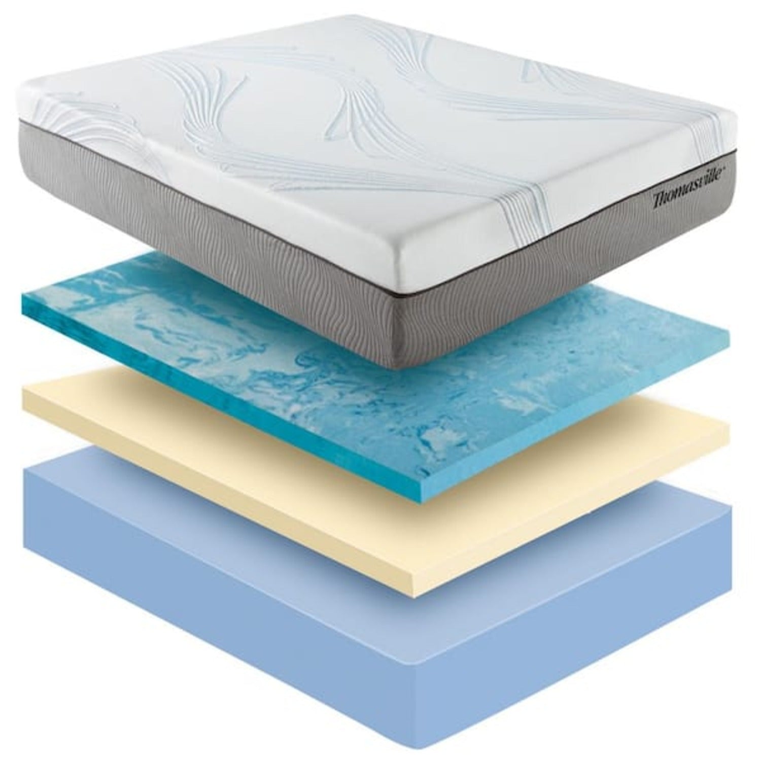 New Pluma White/Gray 12" SensaFlex GelLux Queen Mattress