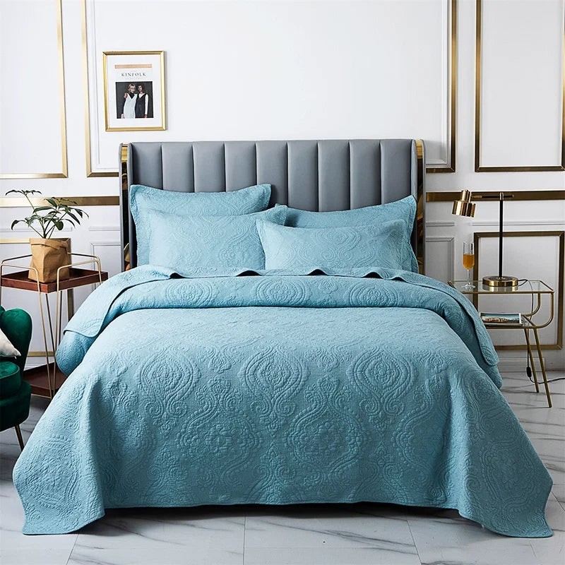 Export High-Grade Plain Embroidered Two Sides Palm Leaf Bedspread