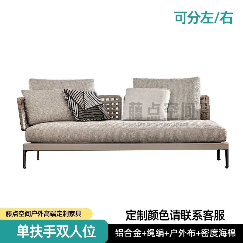 Scandinavian Corner Teak Rainproof Rattan Furniture