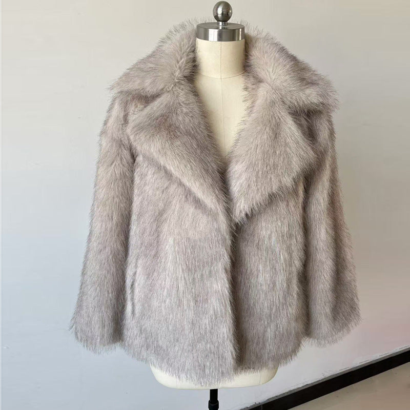 Thickened Autumn Winter Fur Coat Fluffy Dyed Tip Fox Fur Fur Coat Women Loose Leather Fur Coat