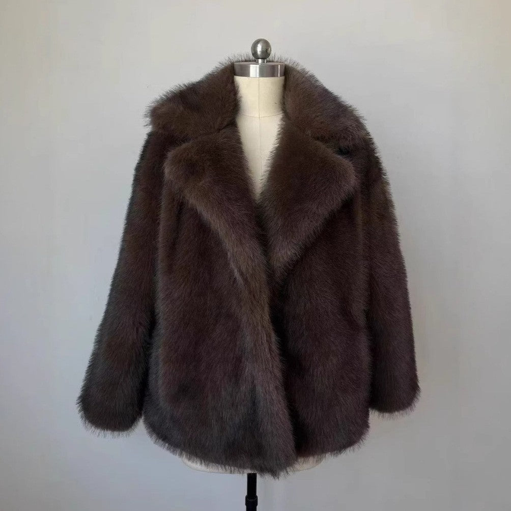 Thickened Autumn Winter Fur Coat Fluffy Dyed Tip Fox Fur Fur Coat Women Loose Leather Fur Coat
