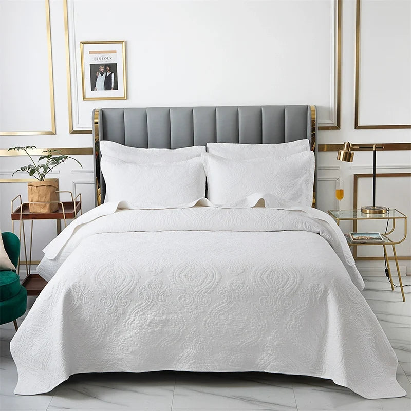 Export High-Grade Plain Embroidered Two Sides Palm Leaf Bedspread