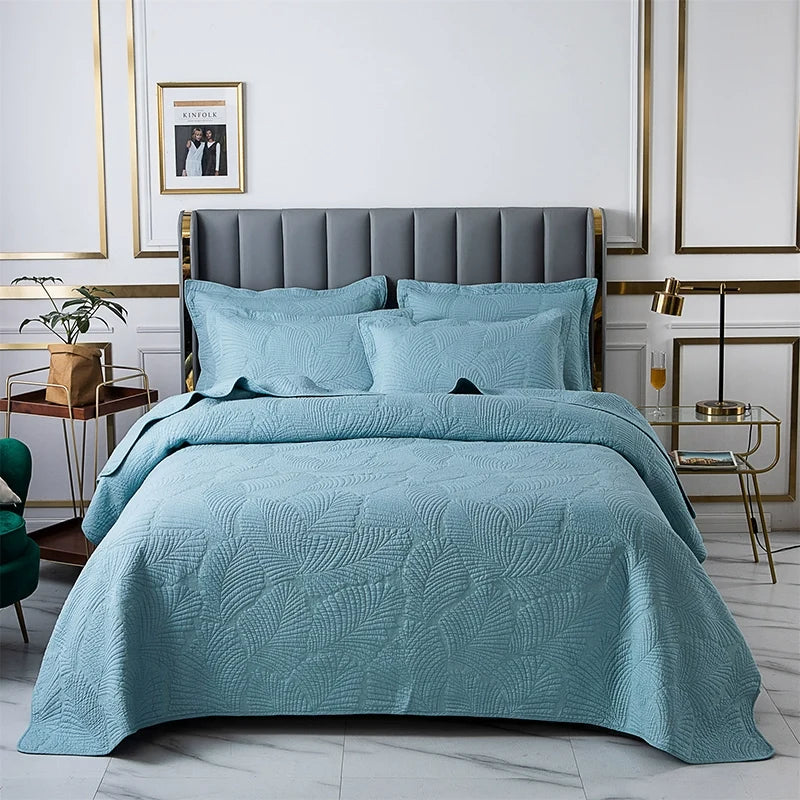 Export High-Grade Plain Embroidered Two Sides Palm Leaf Bedspread