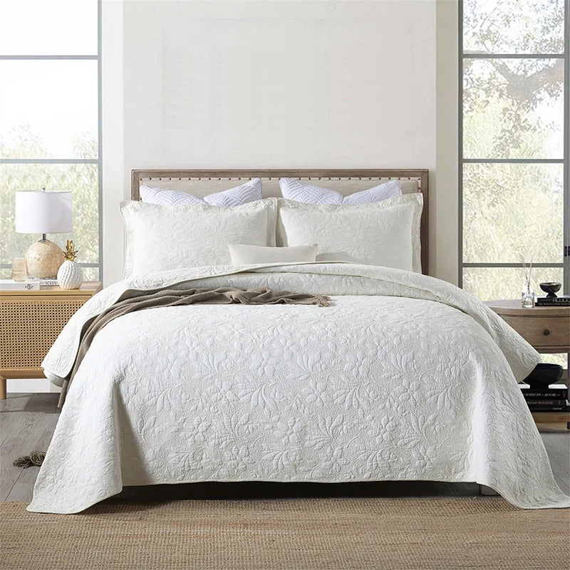 Export High-Grade Plain Embroidered Two Sides Palm Leaf Bedspread