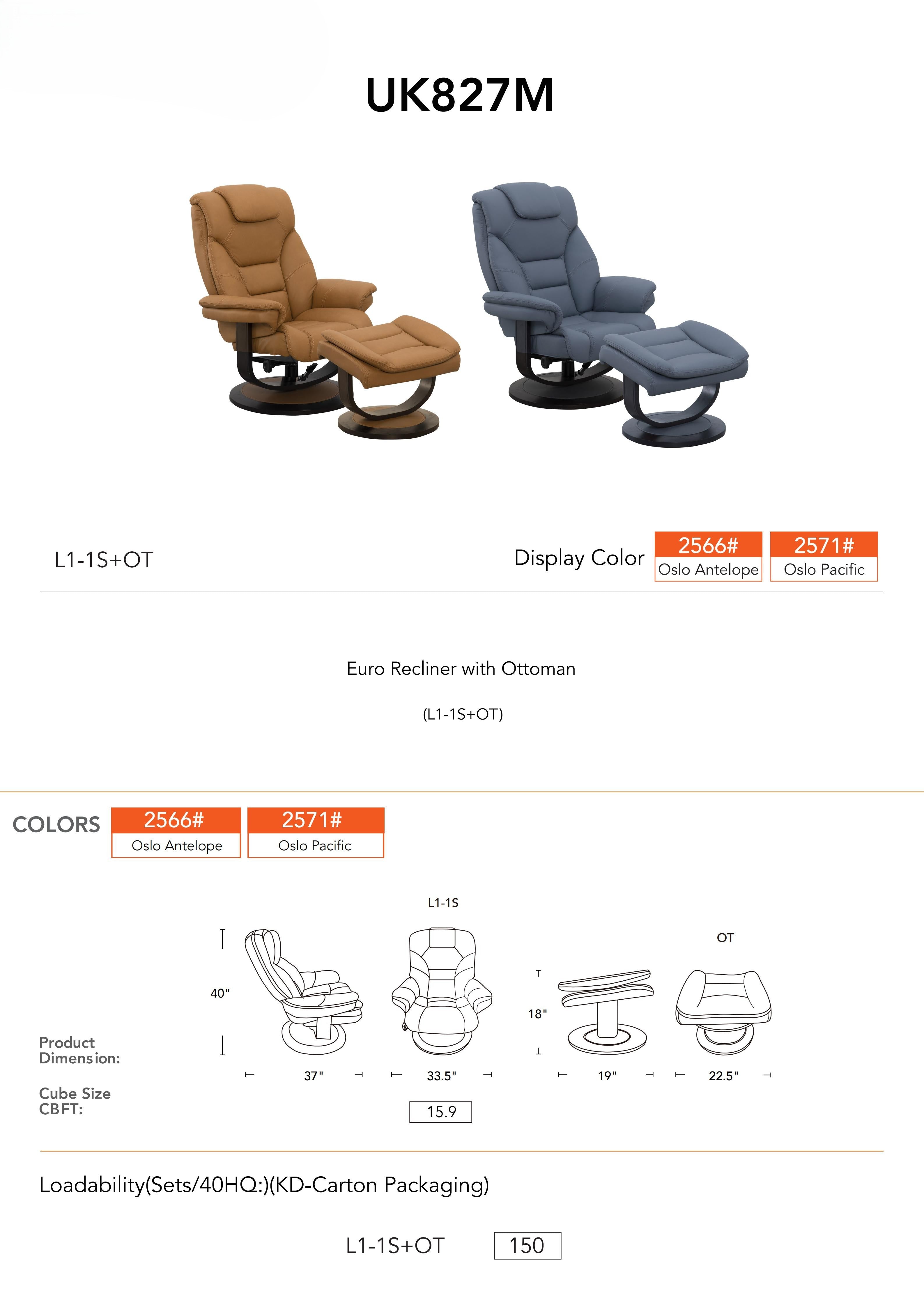 Oslo Euro Recliner w/ Ottoman