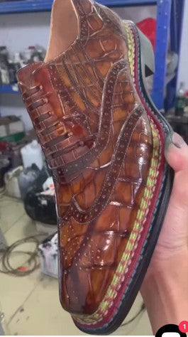 Maurice Phantom Custom Made Alligator Shoe - Cognac