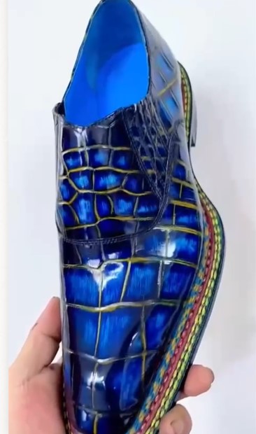 Maurice Phantom II Custom Made Alligator Shoe - Blue