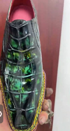 Maurice Phantom II Custom Made Alligator Shoe - Green
