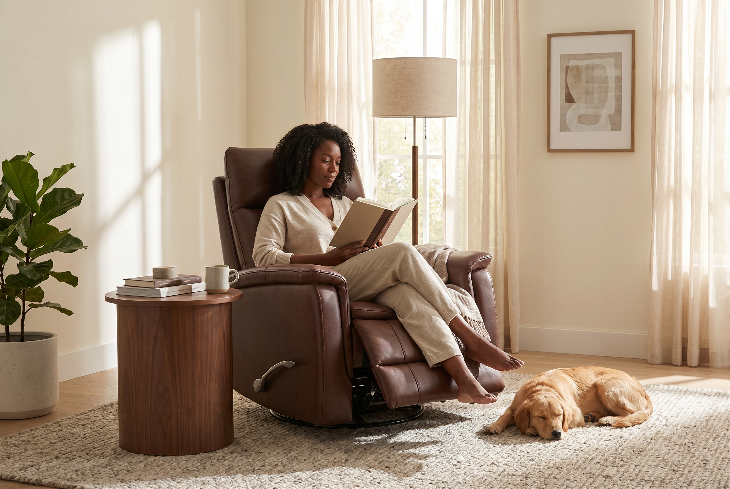 Pioneer Brown Manual Recliner