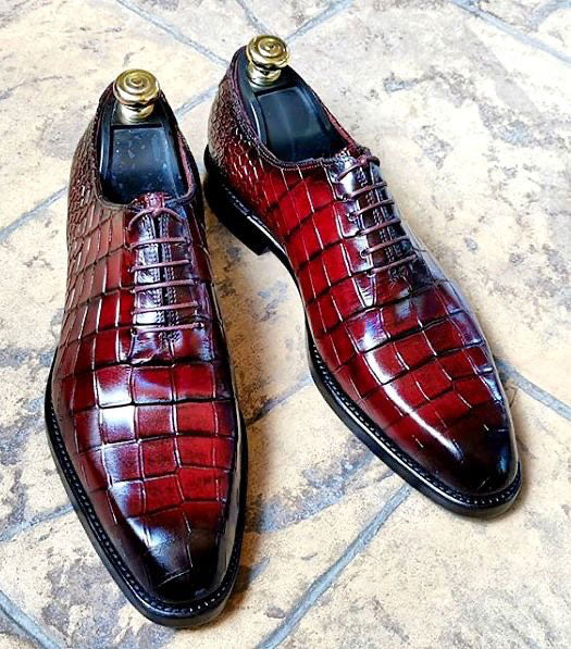 Maurice Prince Custom Made Alligator Oxford - Burgundy