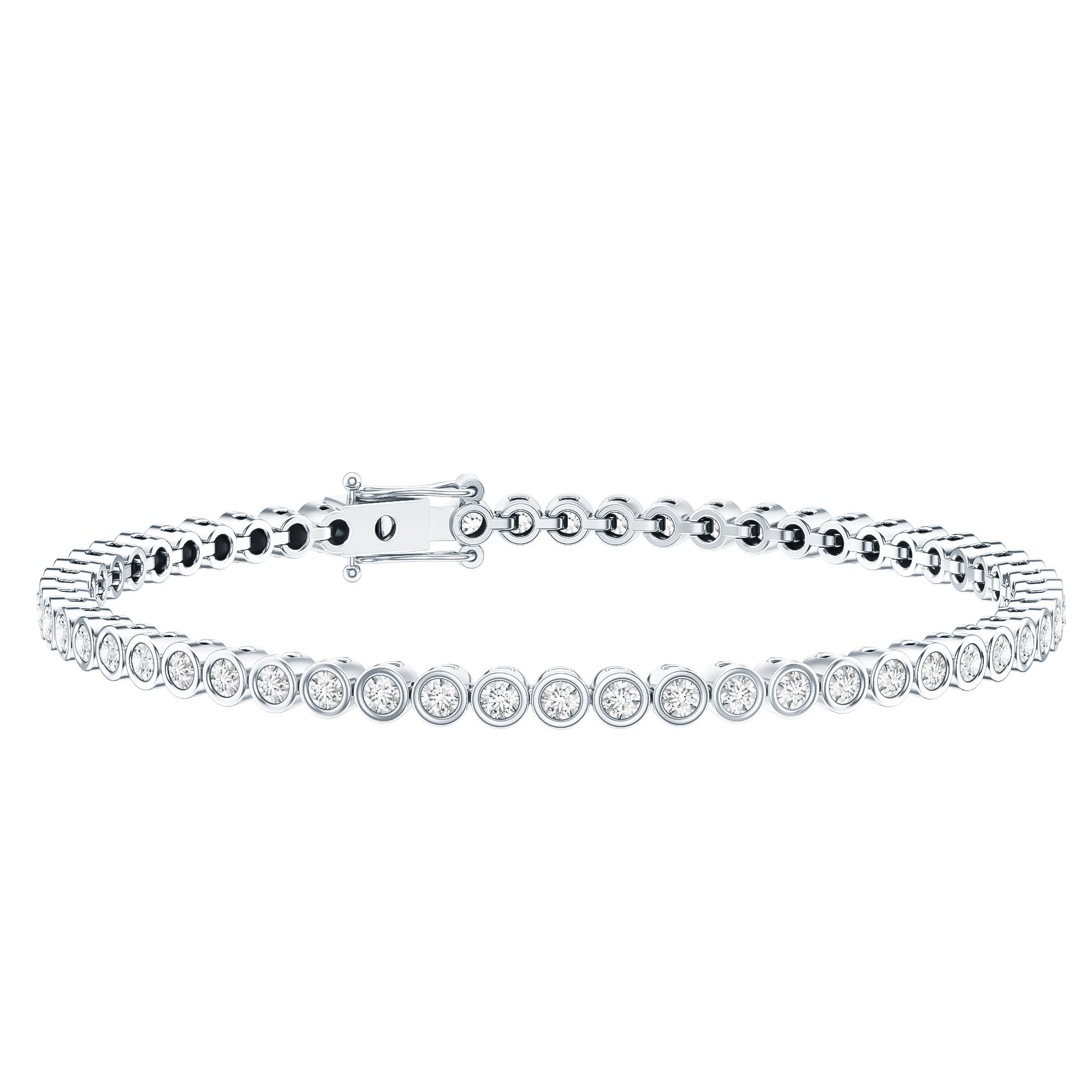 Certified Bezel Set Lab Grown Diamond Tennis Bracelet