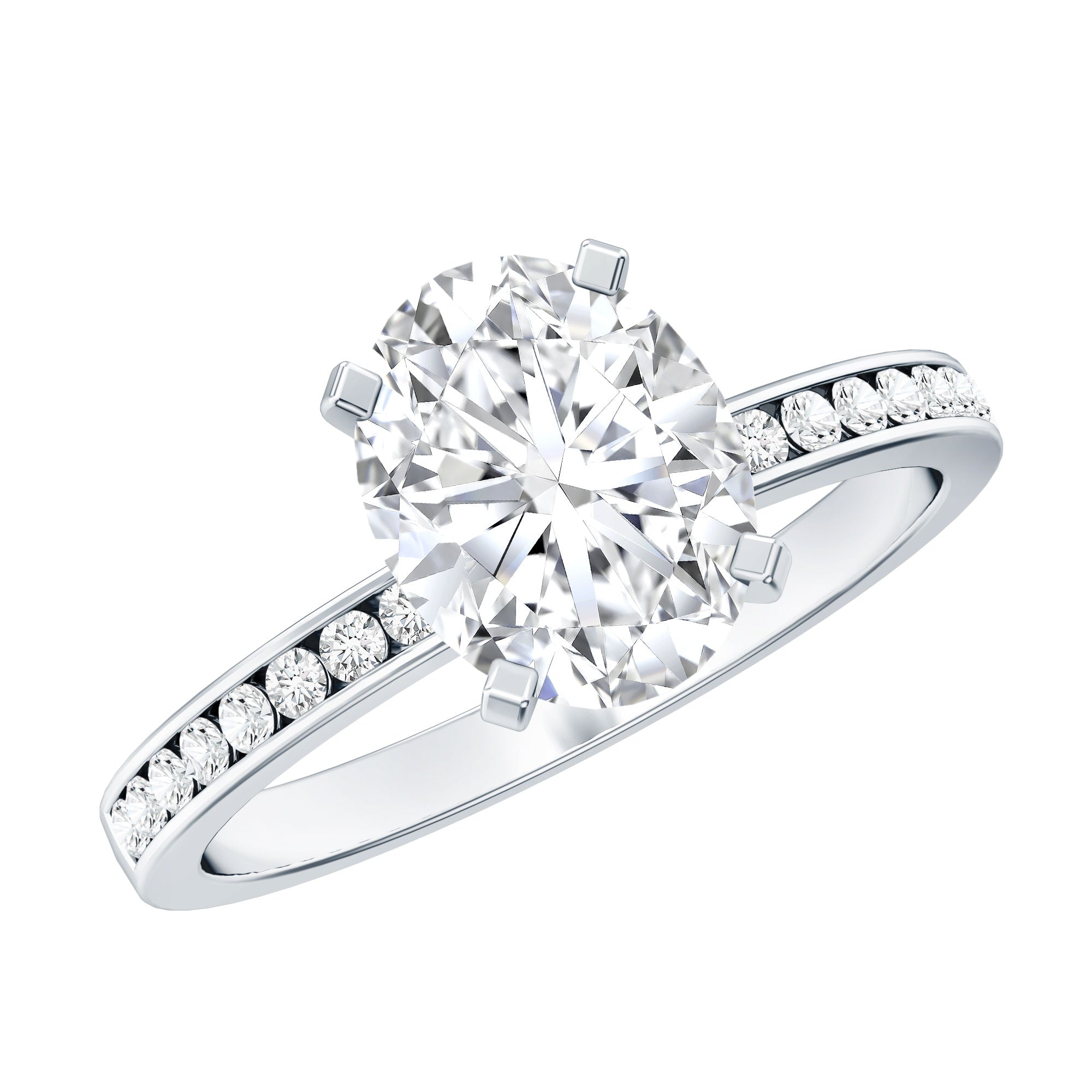 IGI Certified 2 Carat Lab Grown Diamond Oval Engagement Ring With Side Stones