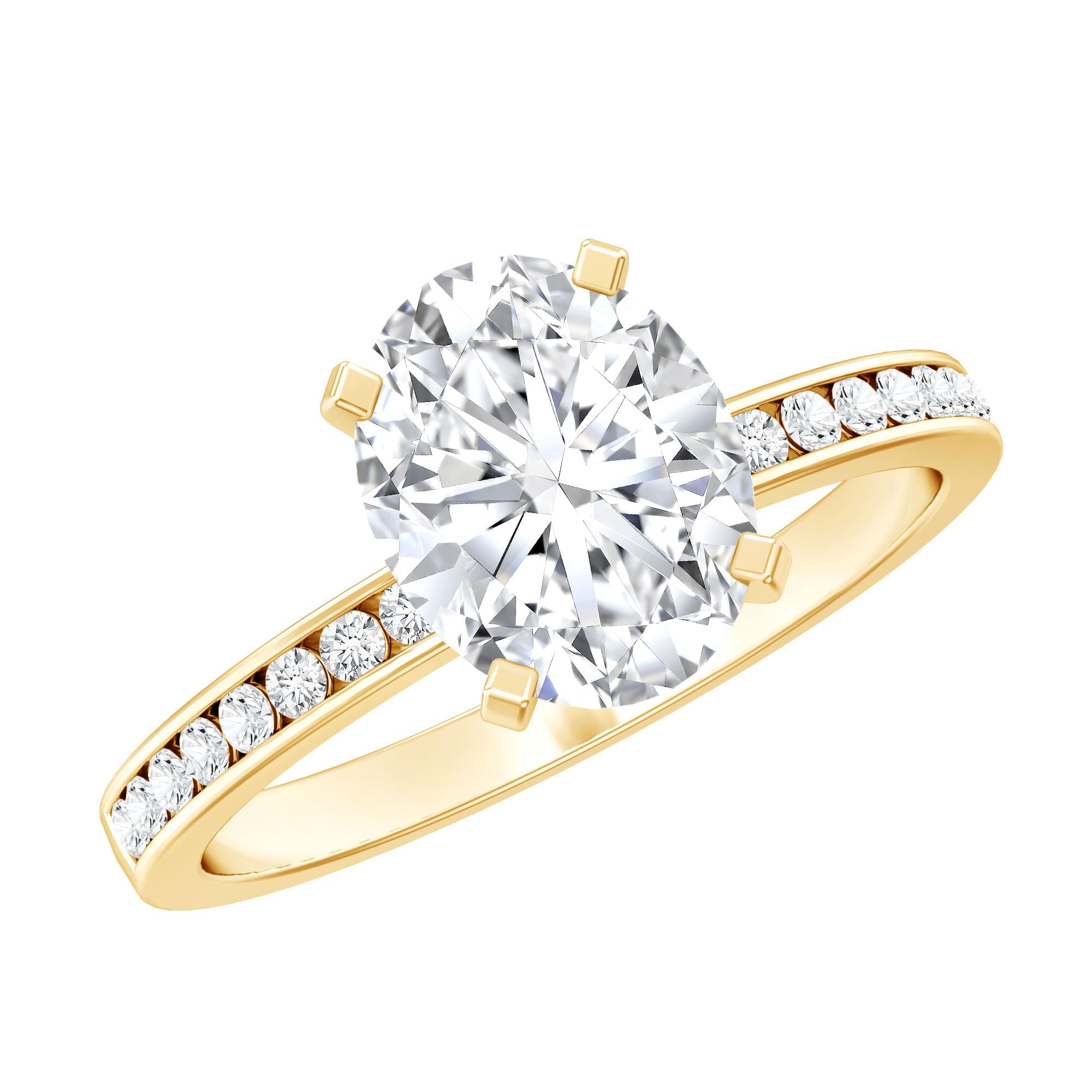 IGI Certified 2 Carat Lab Grown Diamond Oval Engagement Ring With Side Stones