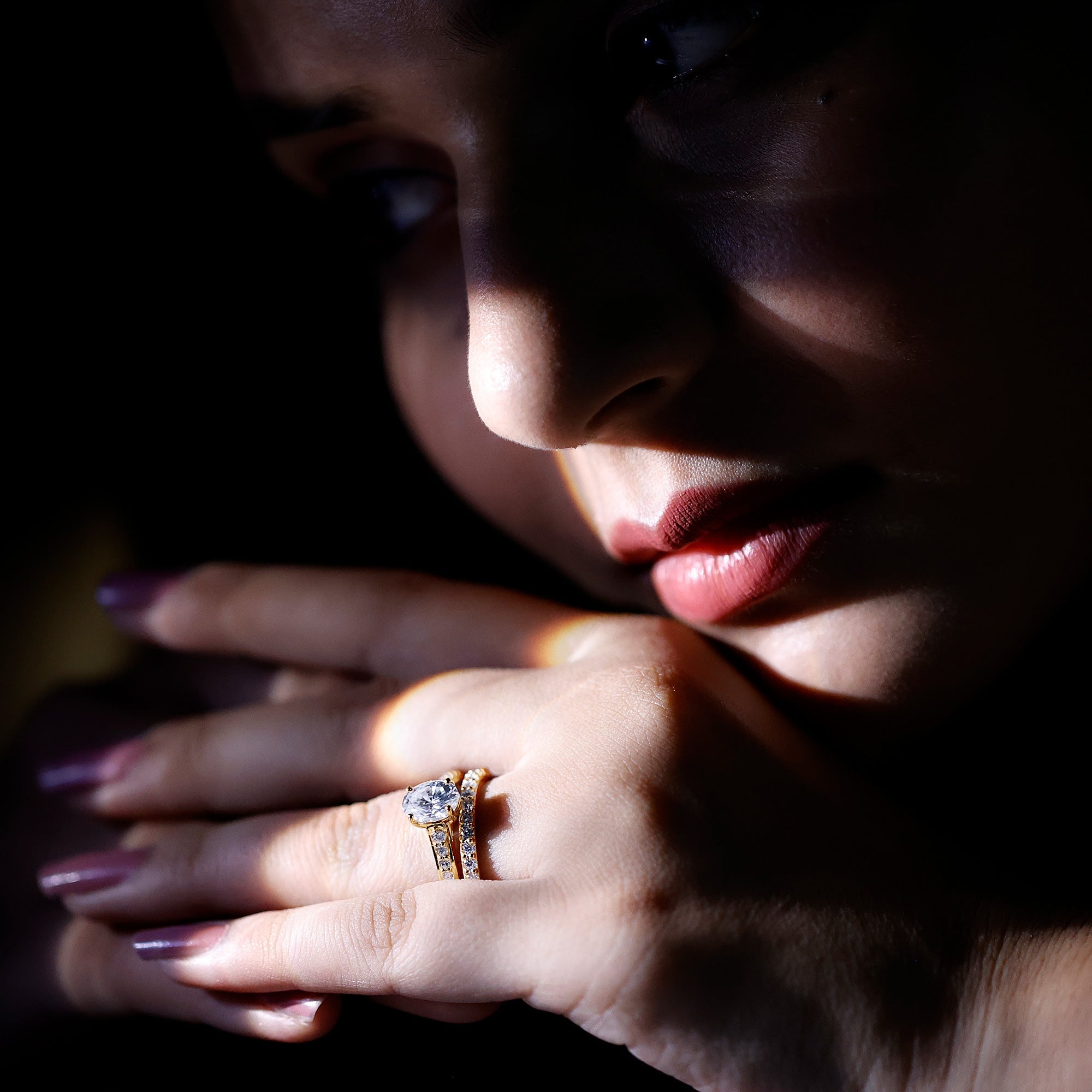 Oval Shaped 1 Carat Lab Grown Diamond Bridal Ring Set with IGI Certificate