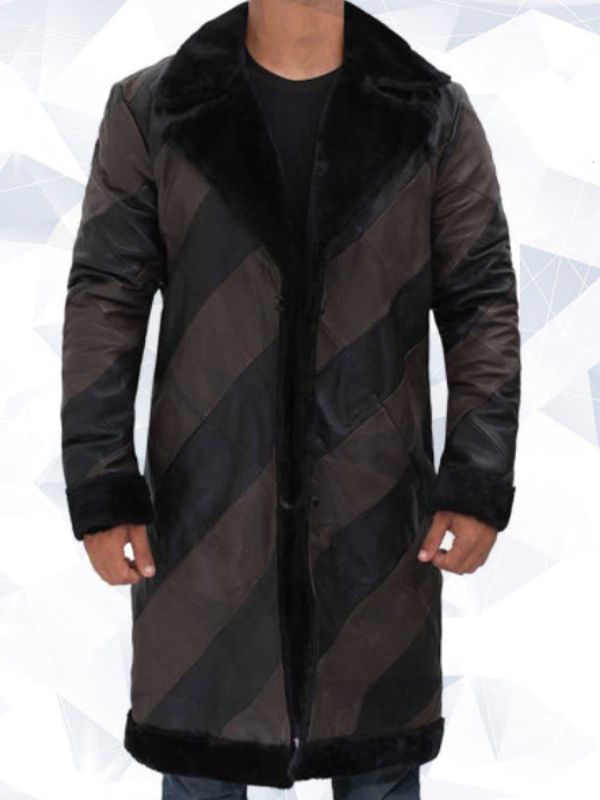 Ralph Two-Tone Long Men’s Shearling Leather Trench Coat