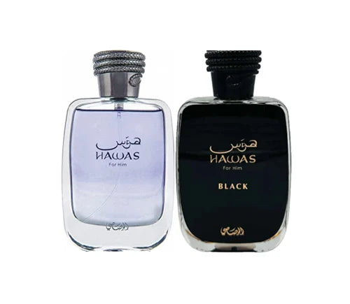 Rasasi Hawas for Him & Rasasi Hawas Black EDP (2-Pack)