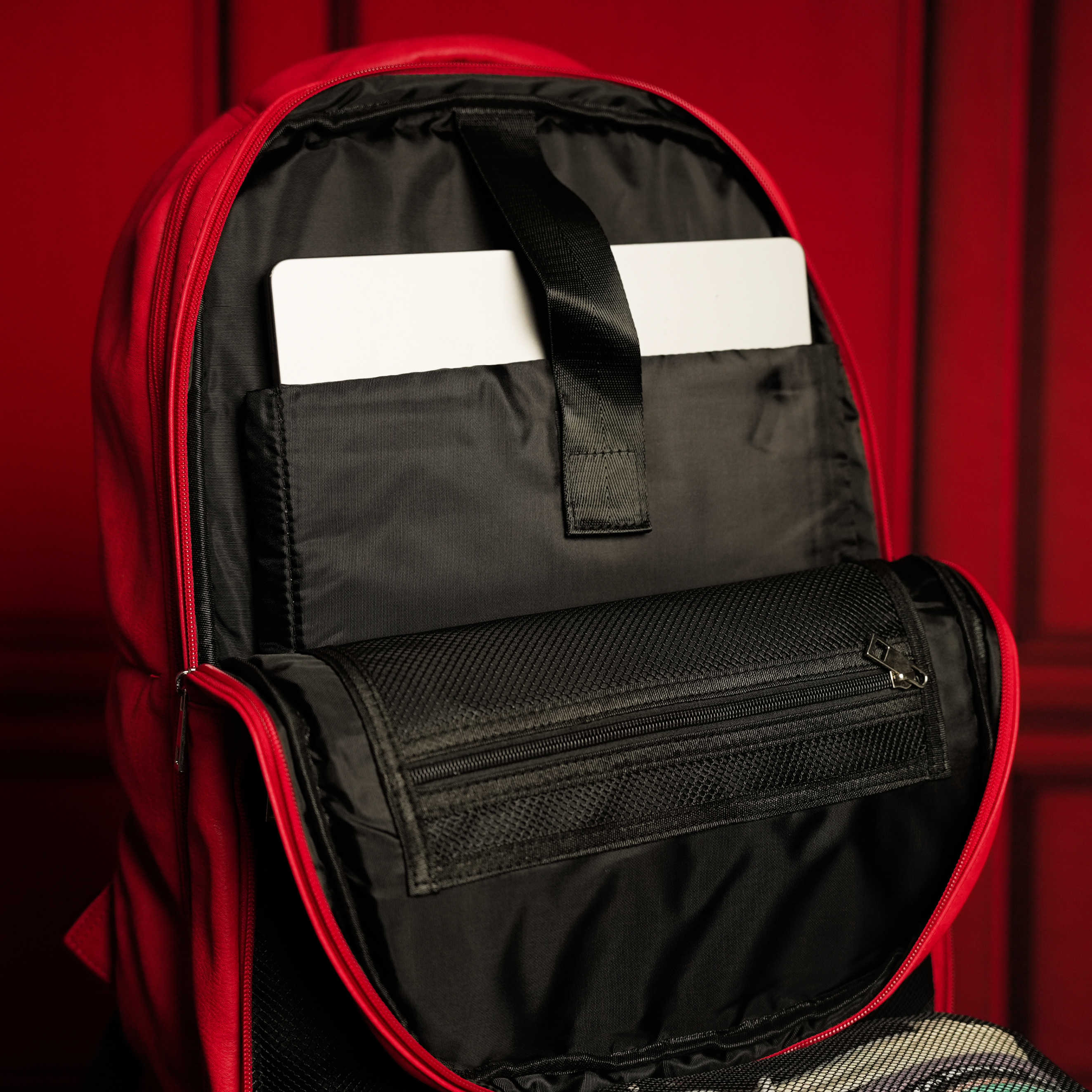 Red Leather Luxury Carry-On Patented Backpack (Only 300 Made)