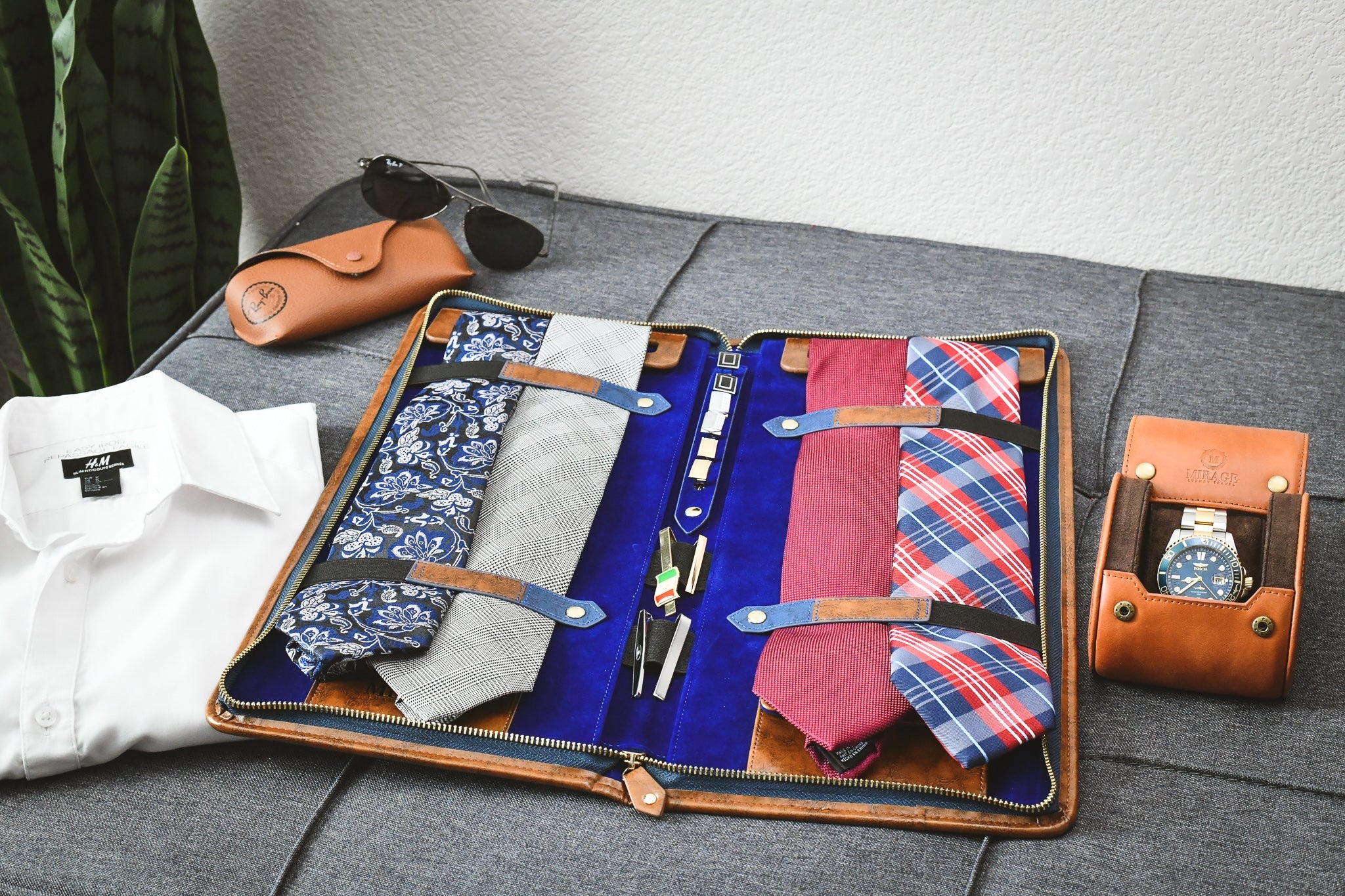 Tie Travel Case Organizer - Royal Blue