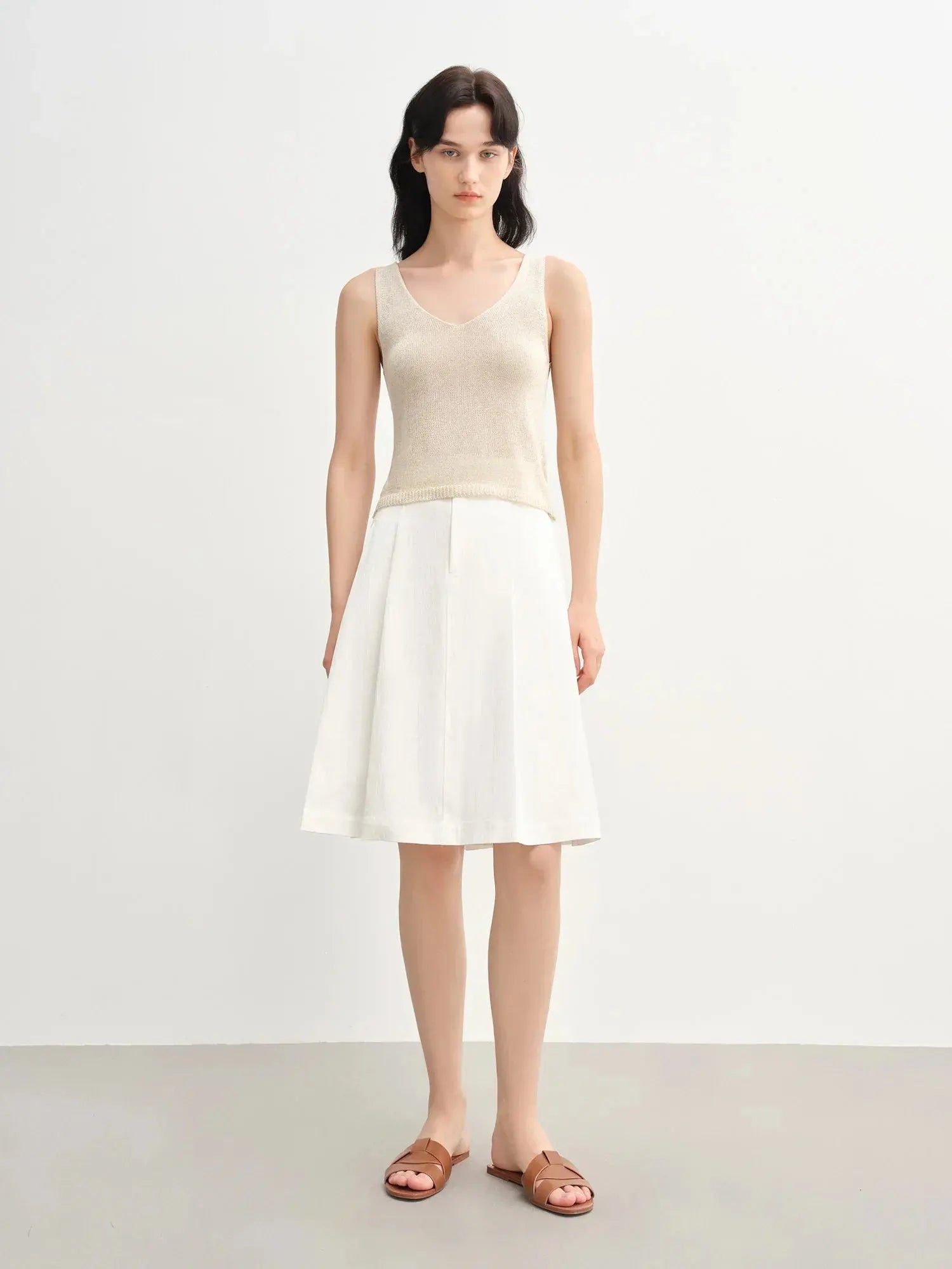 Chic French Style Pleated Mini Skirt