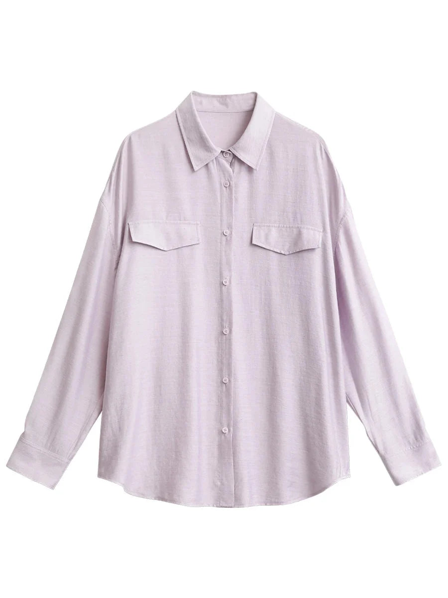 Long Sleeve Single Breasted Shirt Loose Spring Blouse