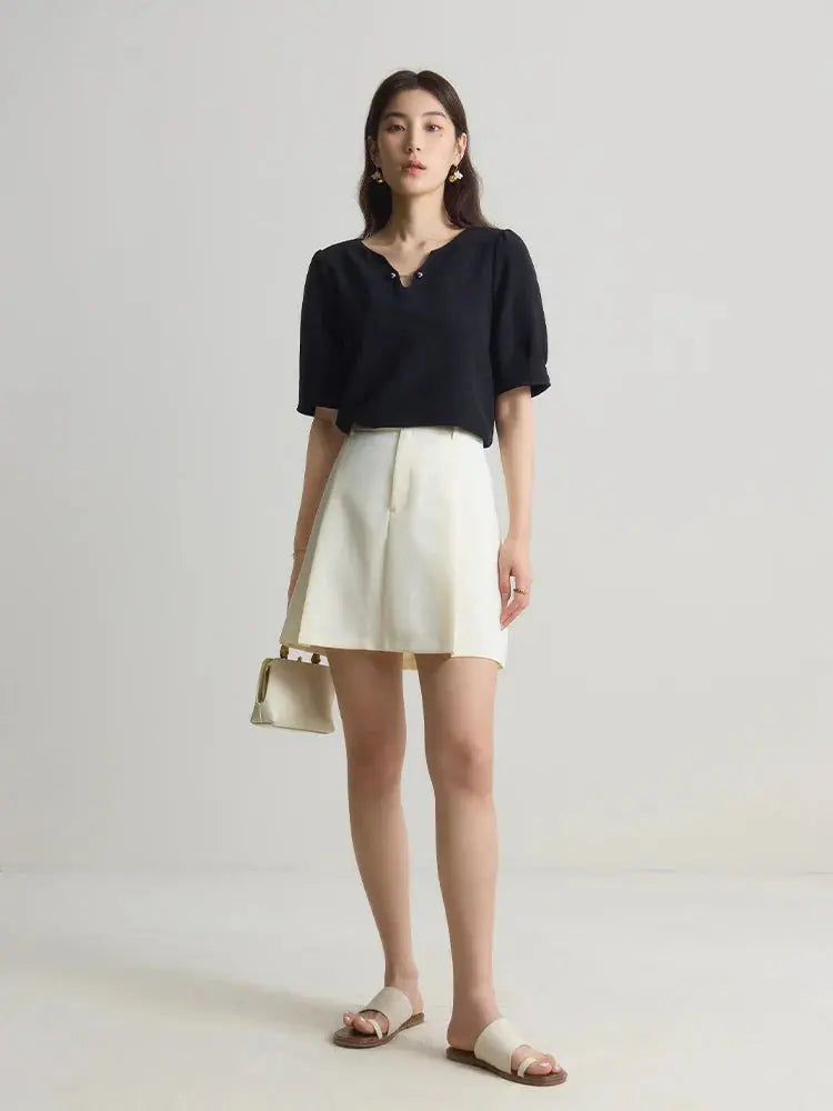 Elegant V-Neck Chiffon Shirt