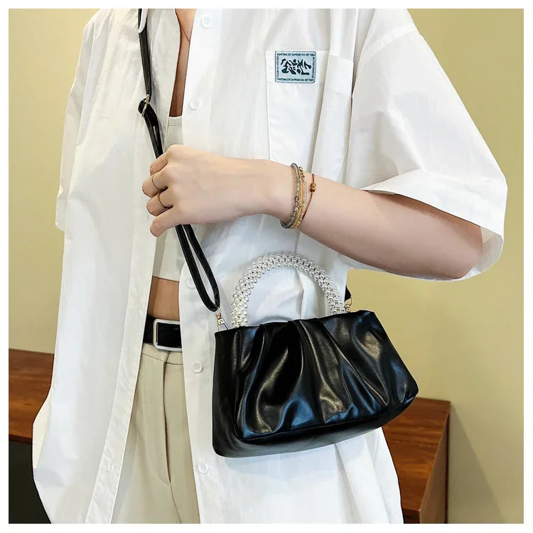 Women's Cloud Bag | New Fashionable Soft Solid-Color PU Leather Single-Shoulder & Crossbody Bag (Simple & Stylish)