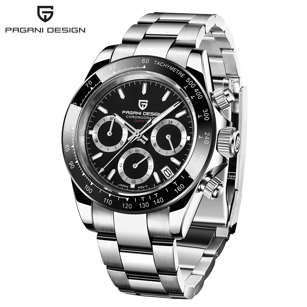 PAGANI DESIGN Mens Chronograph Quartz Watch Waterproof Wristwatch
