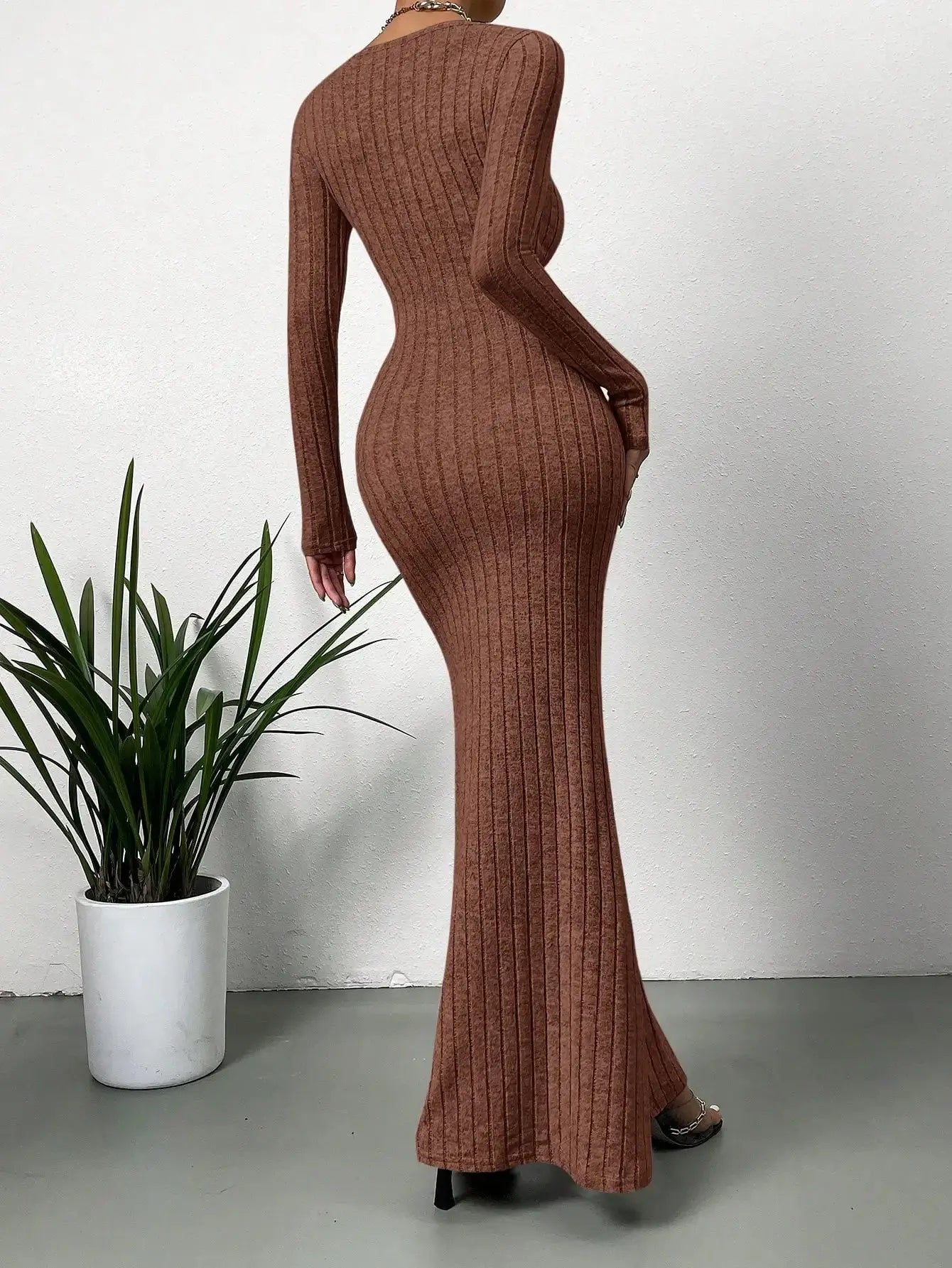Women's Square-Neck Knit Dress