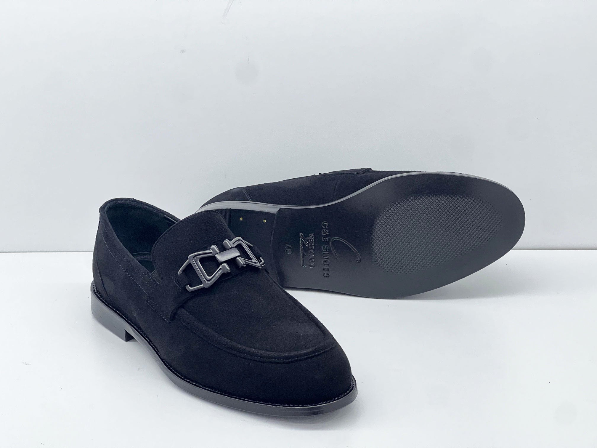 C Collection Suede Loafer - Black