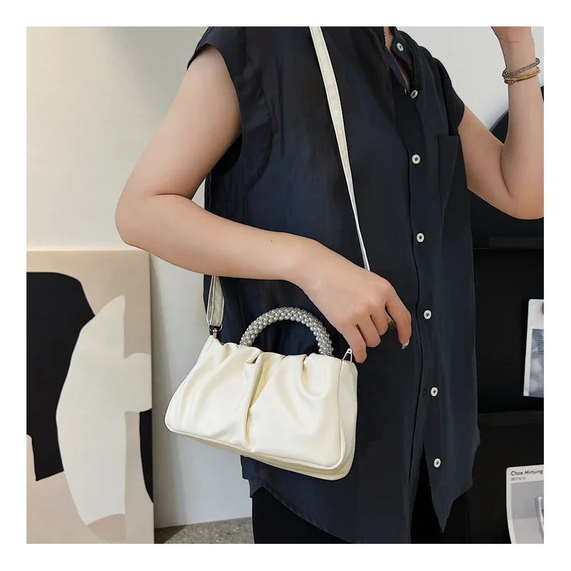 Women's Cloud Bag | New Fashionable Soft Solid-Color PU Leather Single-Shoulder & Crossbody Bag (Simple & Stylish)