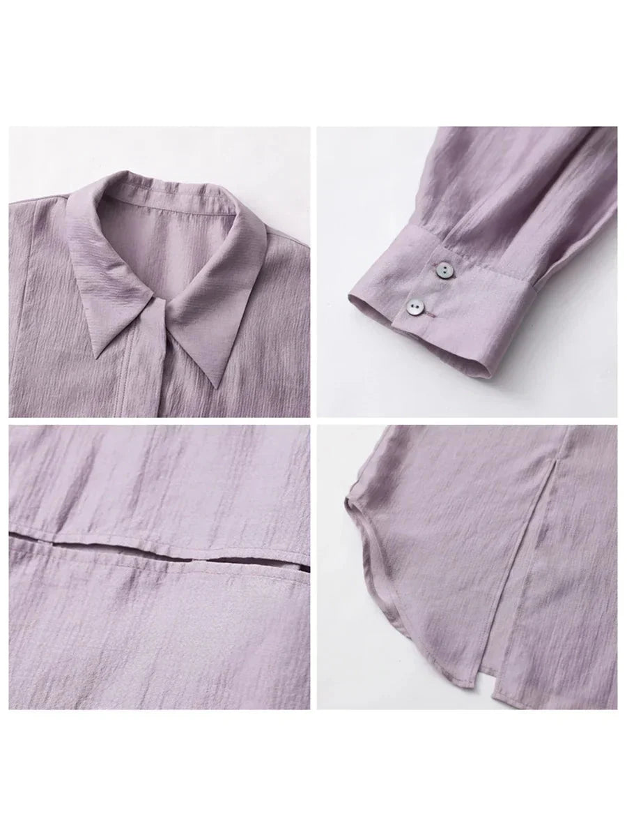 Thin Long Sleeve Shirt Loose Casual Summer Blouse