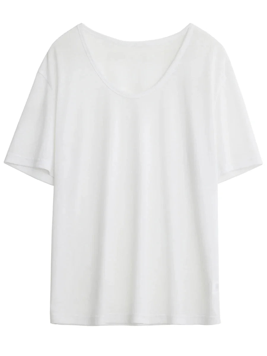 Loose Casual T-Shirt - Basic Short Sleeve Summer Tee