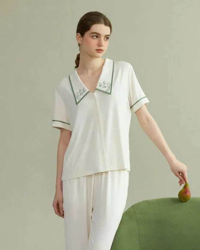 Womens Pajamas Short Sleeve Set