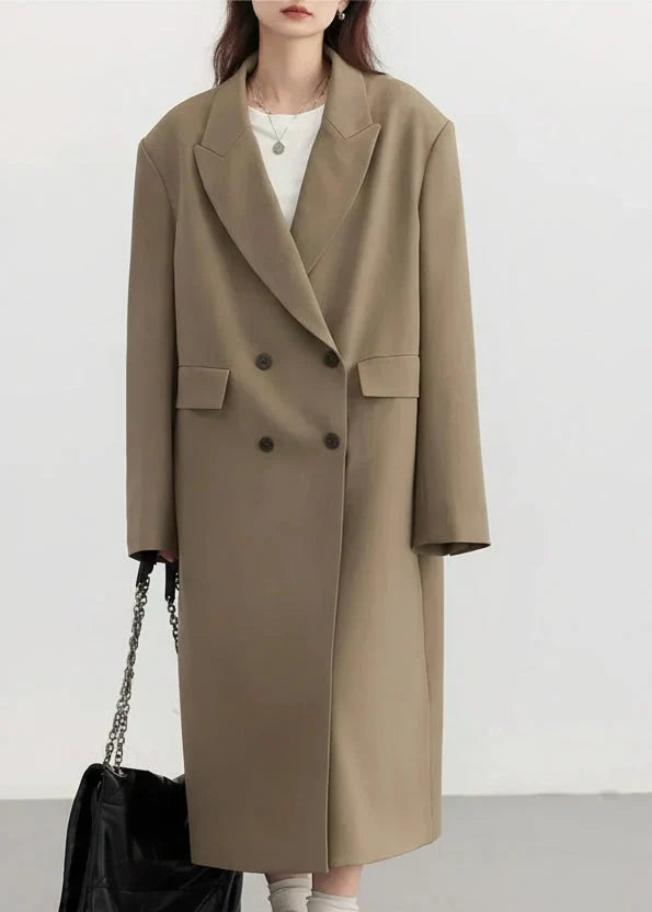 Women’s Double-Breasted Trench Coat Casual Long Overcoat