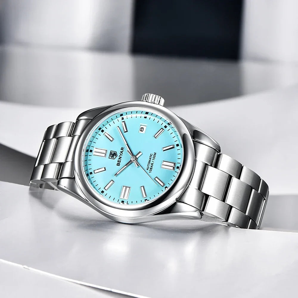 New BENYAR Luxury Automatic Watch 10ATM Waterproof Stainless Steel Men Mechanical Wristwatches Sports Diving Watch for Men