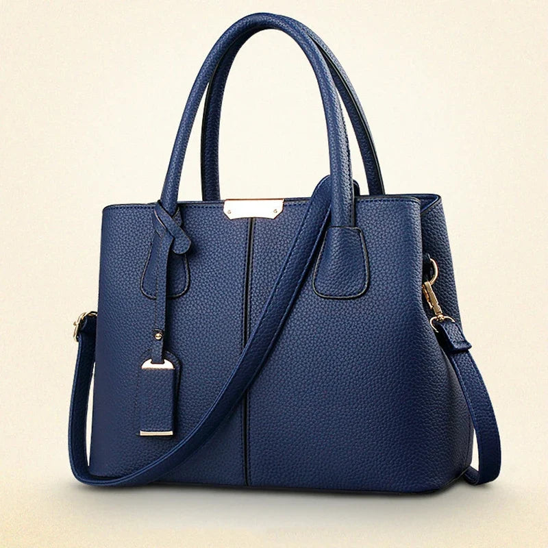 Ladies Large Tote Bag | New Fashion Women's PU Leather Square Shoulder & Crossbody Handbag (Bolsas Femininas Sac)