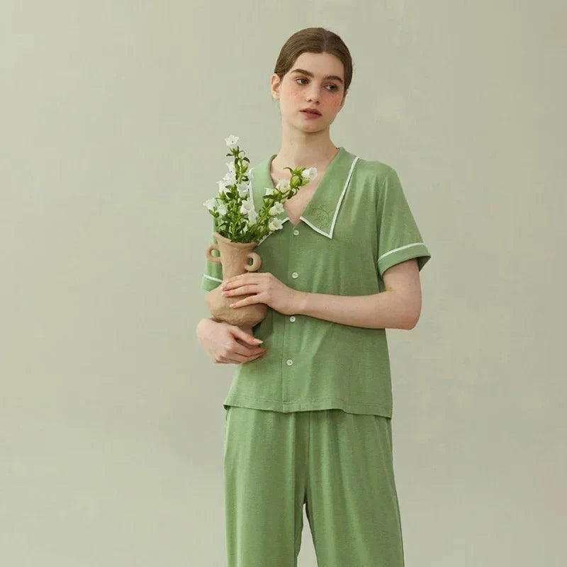 Womens Pajamas Short Sleeve Set