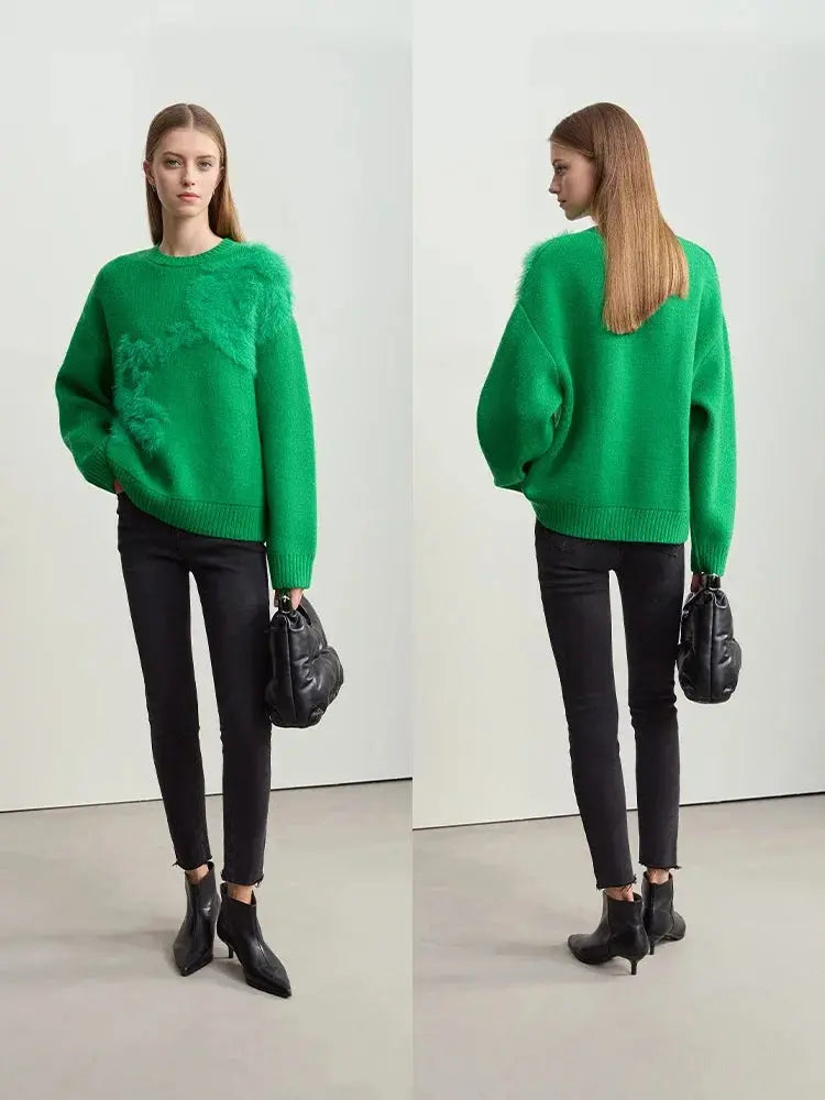 Women's Strawberry Jacquard Winter Sweater