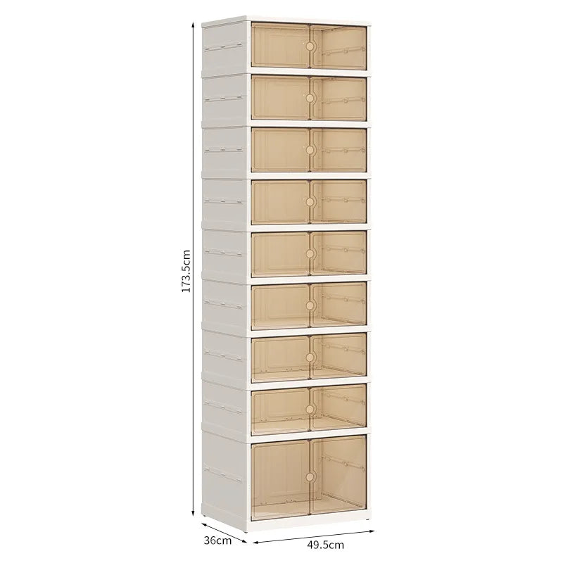 Home dust-proof shoe cabinet, no installation required, foldable transparent folding shoe box, large capacity shoe storage box