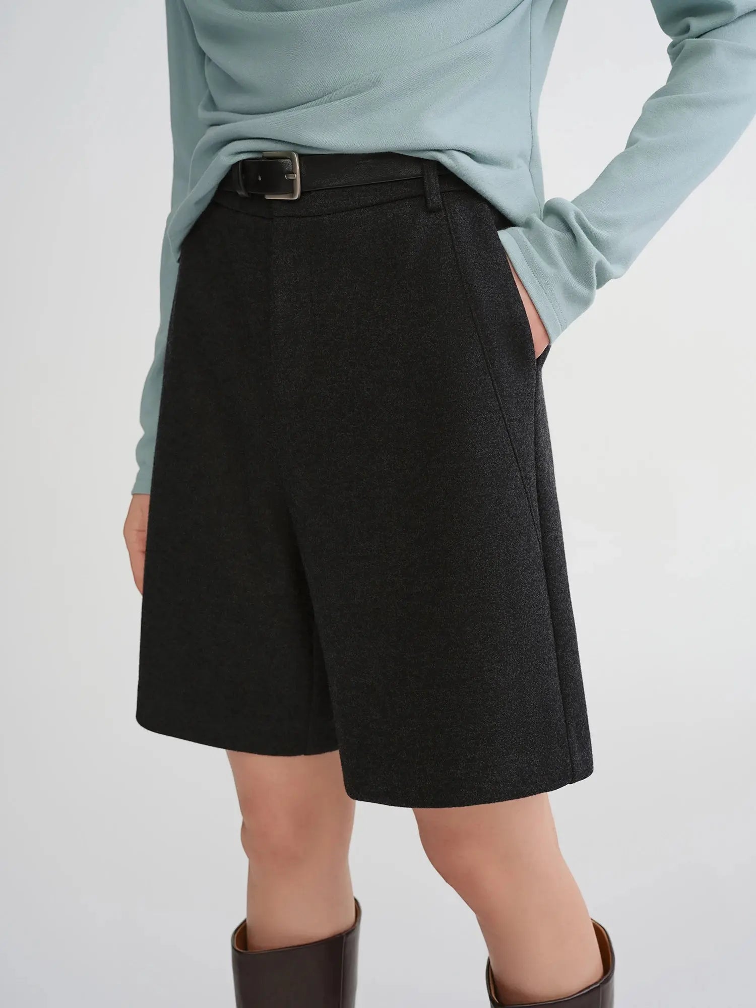 Plus Size Women’s Wool Blend Shorts