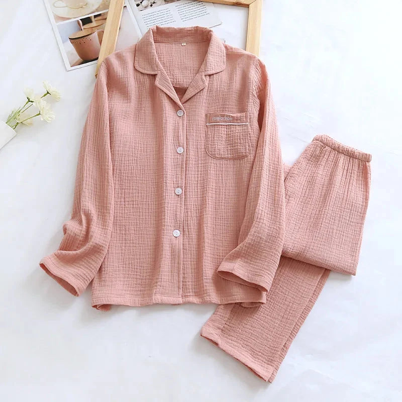 Couple's Pure Cotton Crepe Pajama Set